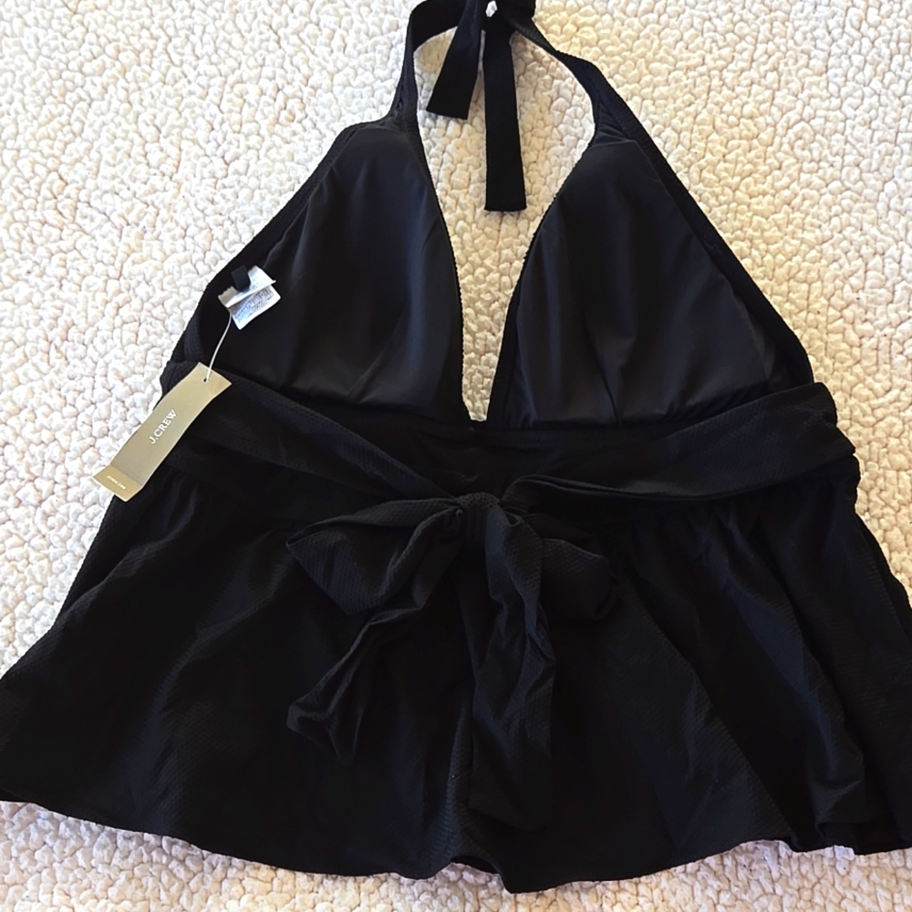 J. Crew Black Bikini Ruffle Top - Picture 2 of 3